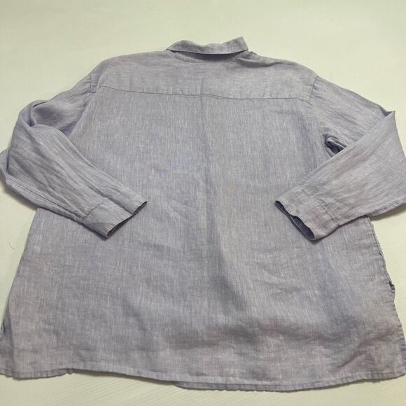 J. Jill Love Linen Lavender Purple Button Up Shirt Size MP Medium - Picture 9 of 10